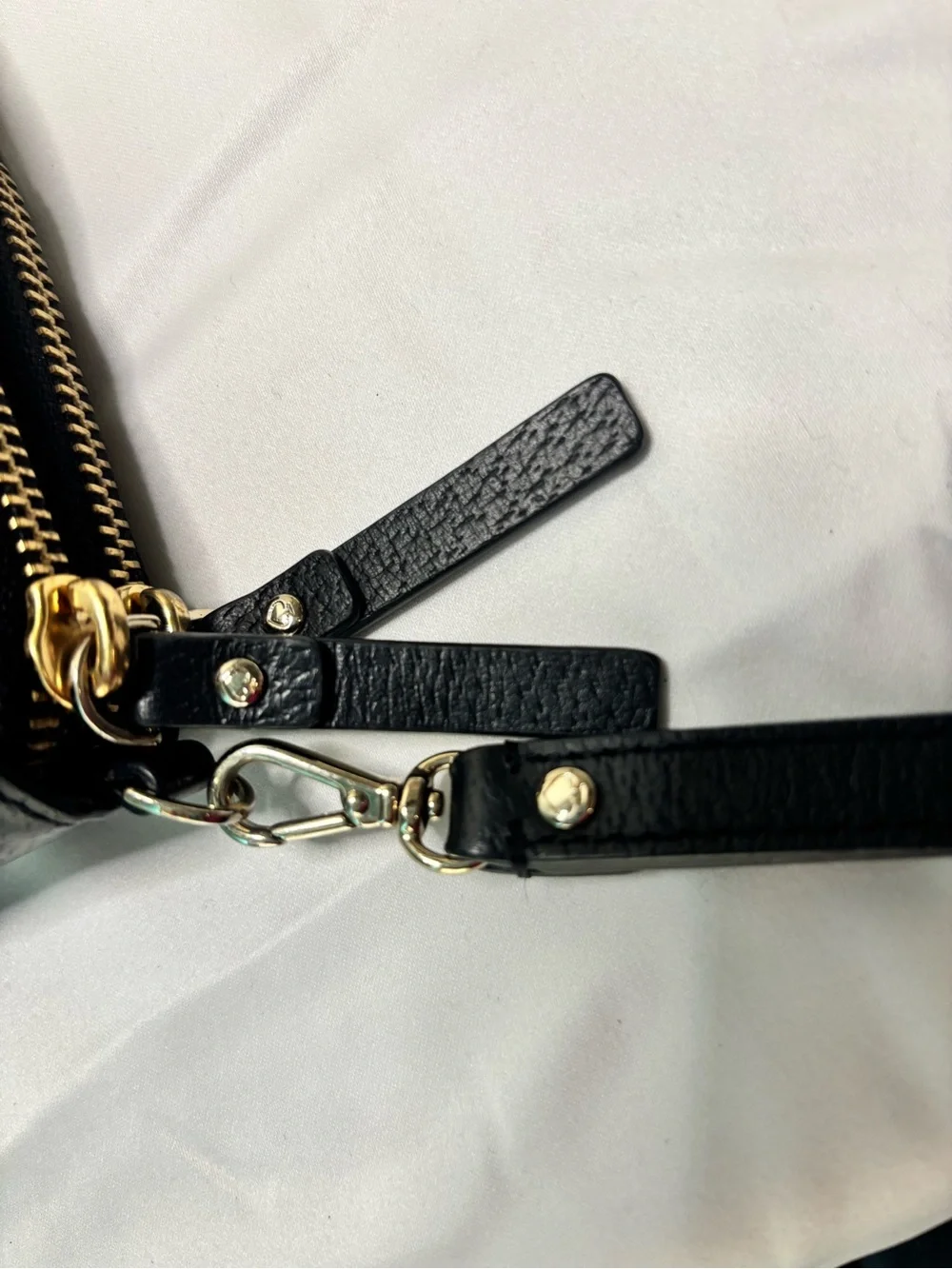 kate spade Laurel Way Winnie Double Zip Wristlet Clutch with Gold Logo